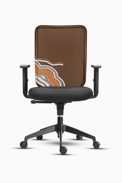 Mahogany Brown Waves Chair