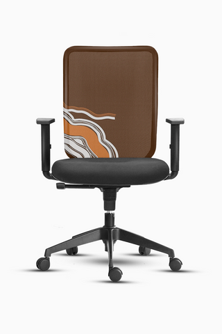 Mahogany Brown Waves Chair