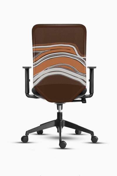 Mahogany Brown Waves Chair